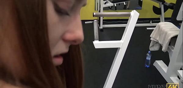  HUNT4K. Cuckold for cash permits hunter to fuck his GF in the empty gym